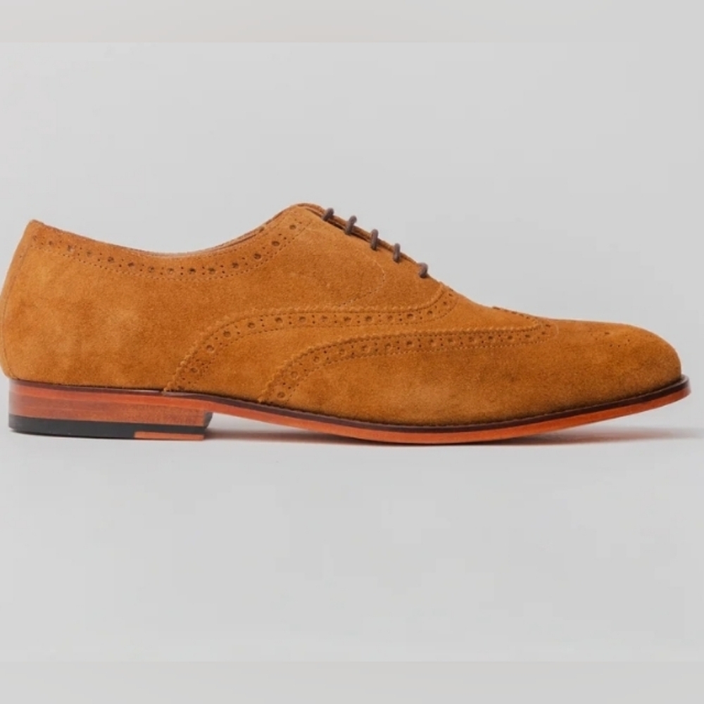 Rawls Nwob Helio Wingtip Oxford - Cognac Suede